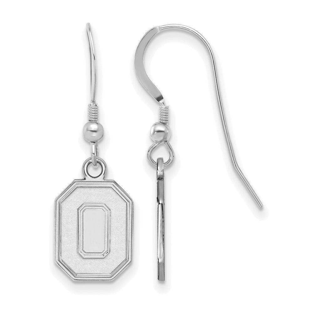 Sterling Silver Rhodium Plated Logoart The Ohio State University Letter O Small Dangle Wire Earrings