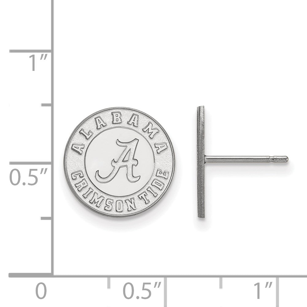 Sterling Silver Rhodium Plated Logoart University Of Alabama Crimson Tide Small Post Earrings