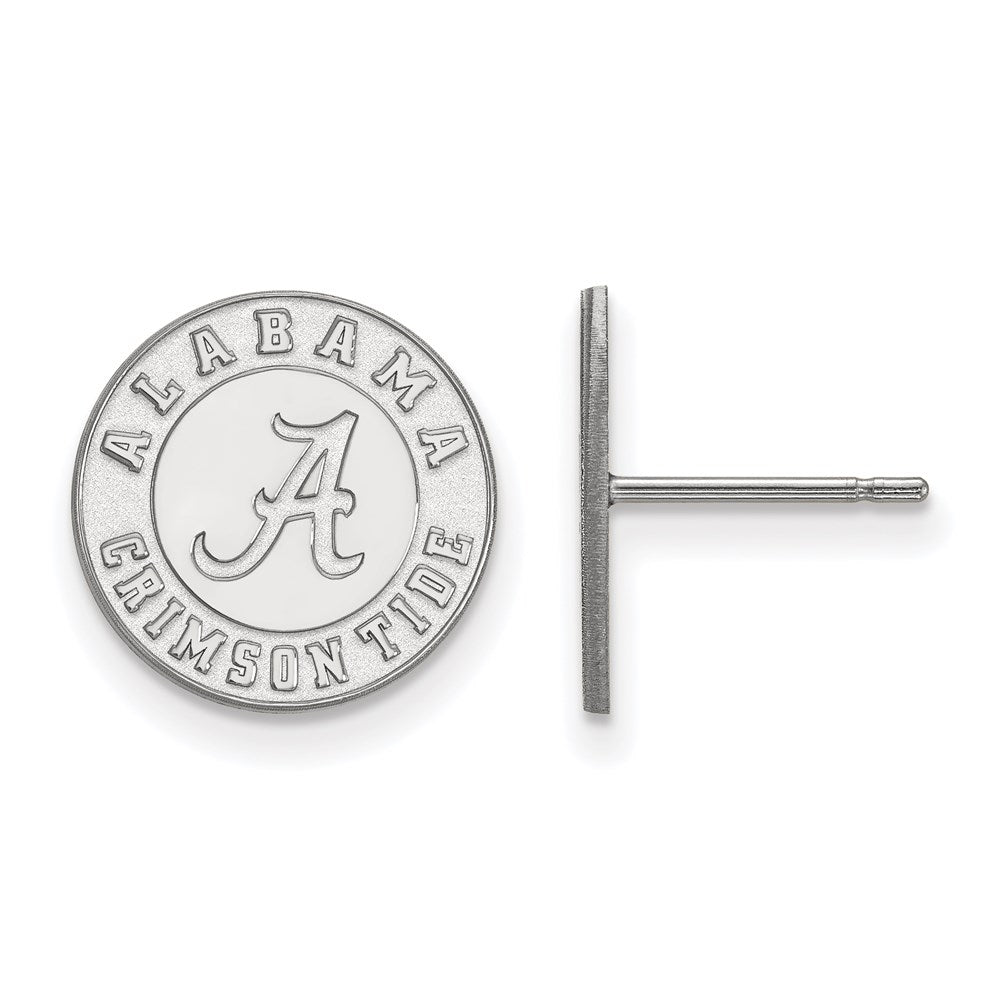 Sterling Silver Rhodium Plated Logoart University Of Alabama Crimson Tide Small Post Earrings