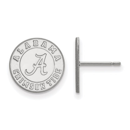 Sterling Silver Rhodium Plated Logoart University Of Alabama Crimson Tide Small Post Earrings
