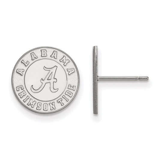 Sterling Silver Rhodium Plated Logoart University Of Alabama Crimson Tide Small Post Earrings