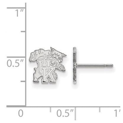 14K White Gold Logoart University Of Kentucky U K Wildcat Extra Small Post Earrings