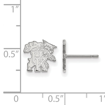 Sterling Silver Rhodium Plated Logoart University Of Kentucky U K Wildcat Extra Small Post Earrings