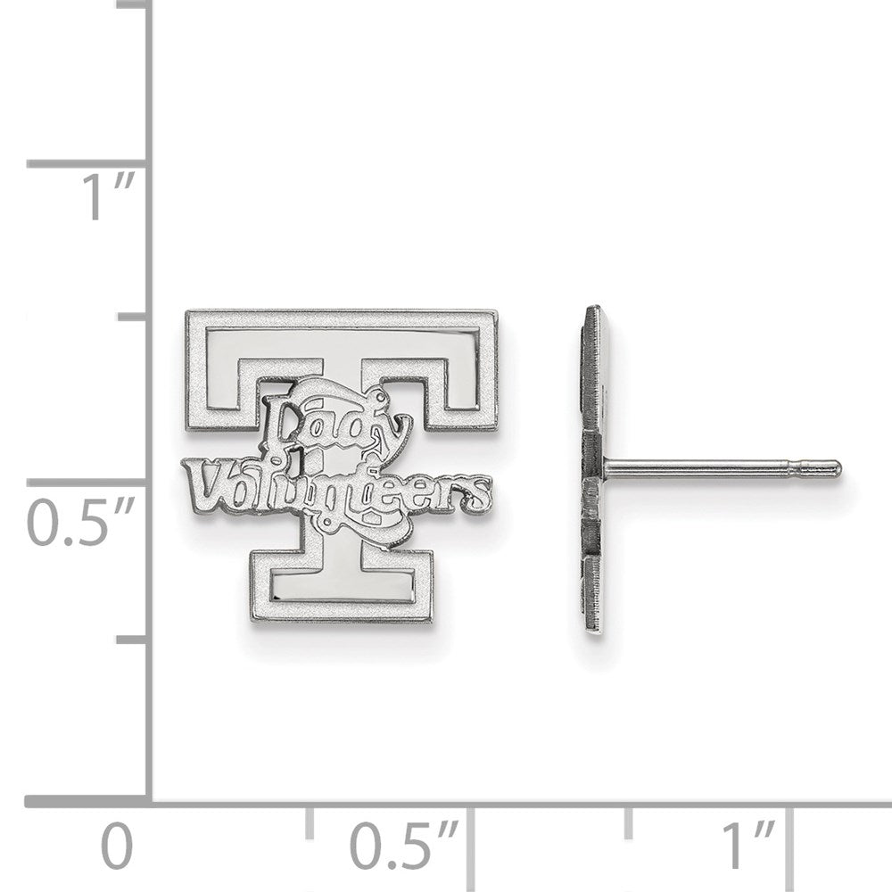 Sterling Silver Rhodium Plated Logoart University Of Tennessee Lady Volunteers Small Post Earrings