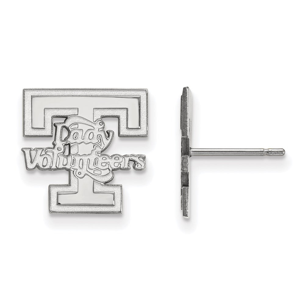Sterling Silver Rhodium Plated Logoart University Of Tennessee Lady Volunteers Small Post Earrings