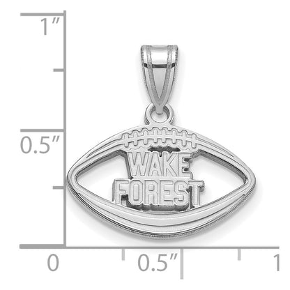 Sterling Silver Rhodium Plated Logoart Wake Forest University W F Deacon Football Pendant