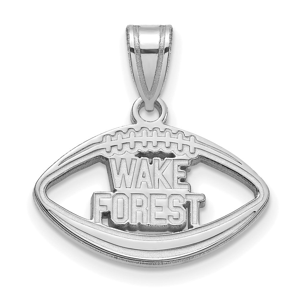 Sterling Silver Rhodium Plated Logoart Wake Forest University W F Deacon Football Pendant