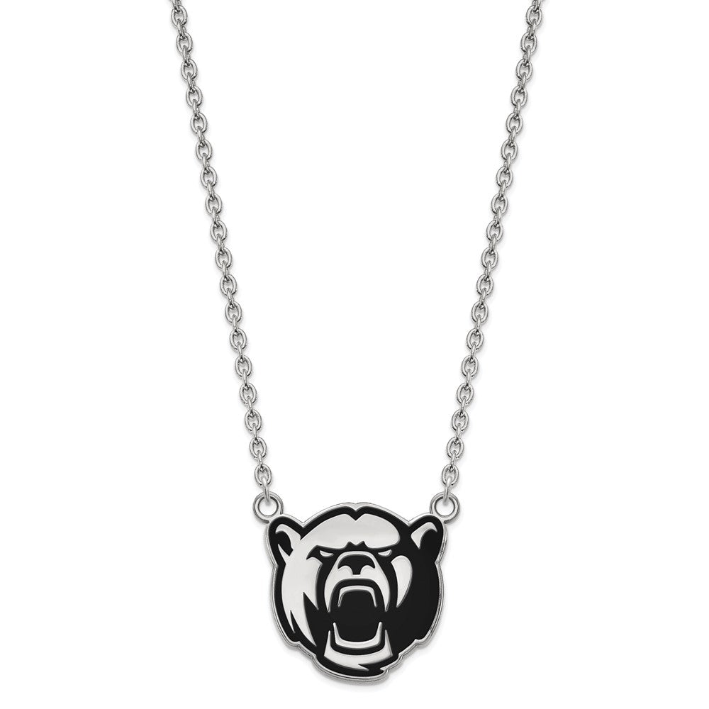Sterling Silver Rhodium Plated Logoart Baylor University Large Enameled Pendant 18 Inch Necklace