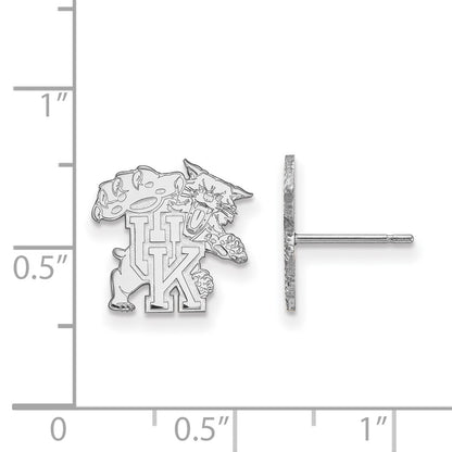 10K White Gold Logoart University Of Kentucky U K Wildcat Small Post Earrings