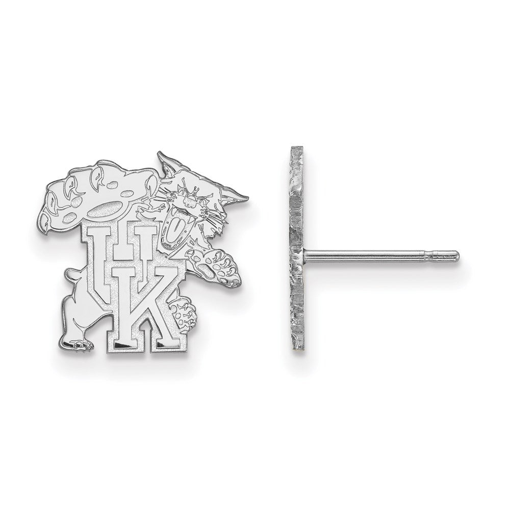 14K White Gold Logoart University Of Kentucky U K Wildcat Small Post Earrings