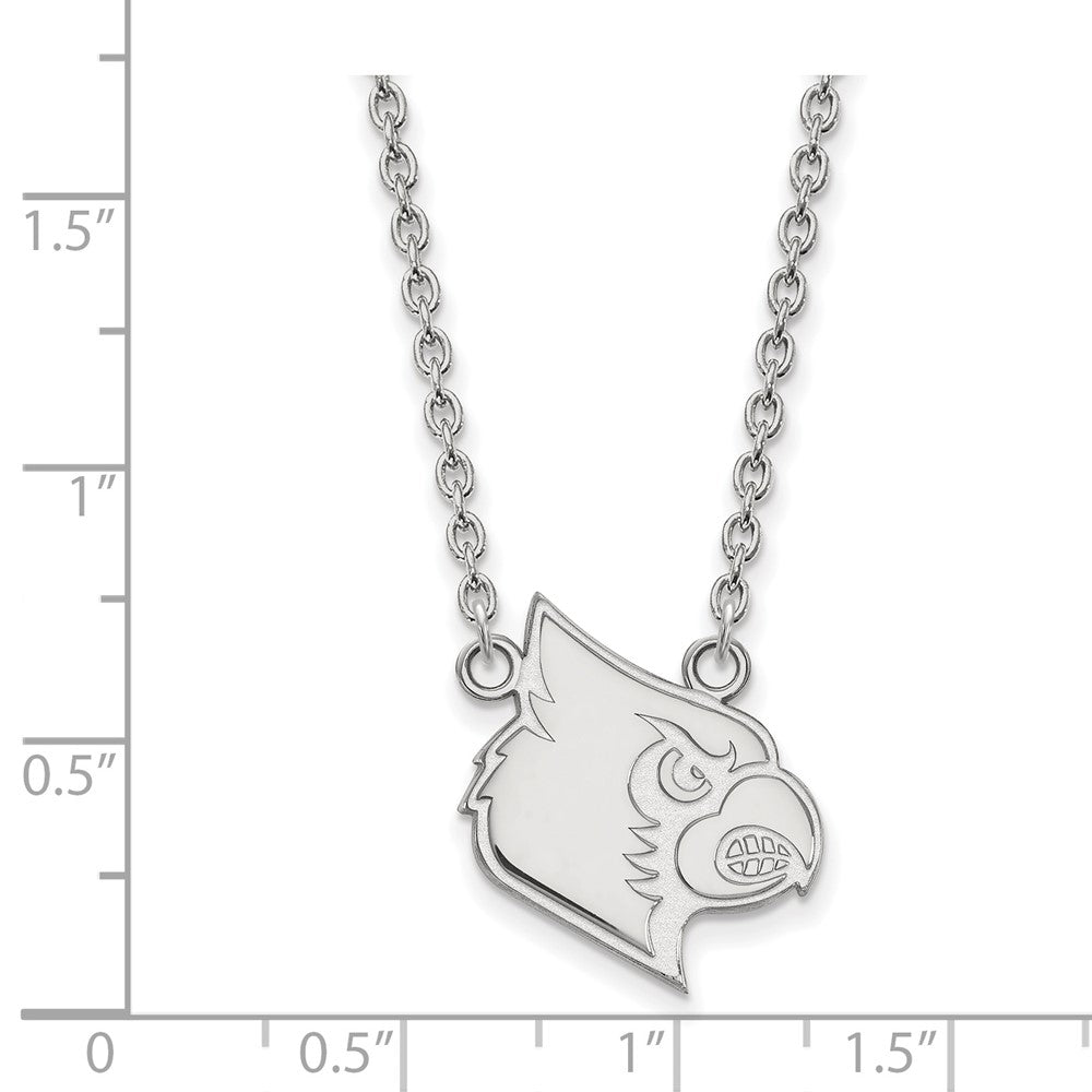 14K White Gold Logoart University Of Louisville Cardinal Large Pendant 18 Inch Necklace