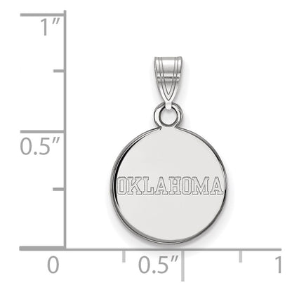 14K White Gold Logoart University Of Oklahoma Small Disc Pendant