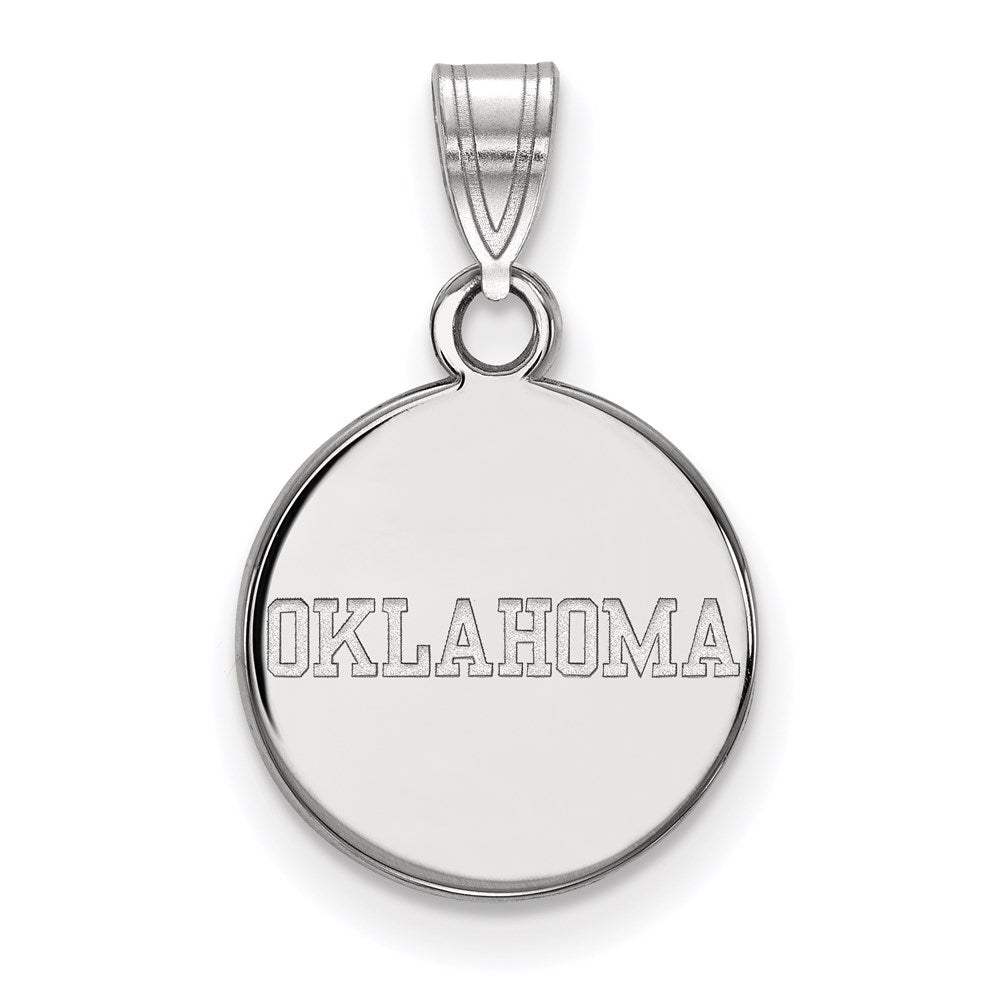 14K White Gold Logoart University Of Oklahoma Small Disc Pendant