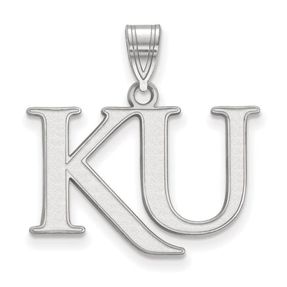 10K White Gold Logoart University Of Kansas K U Medium Pendant