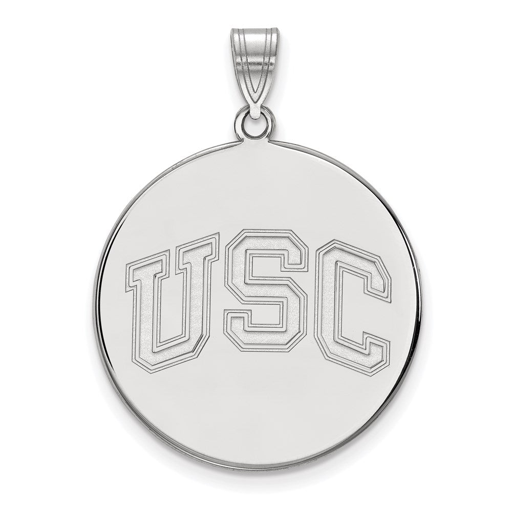 10K White Gold University Of Southern California U S C Extra Large Disc Pendant