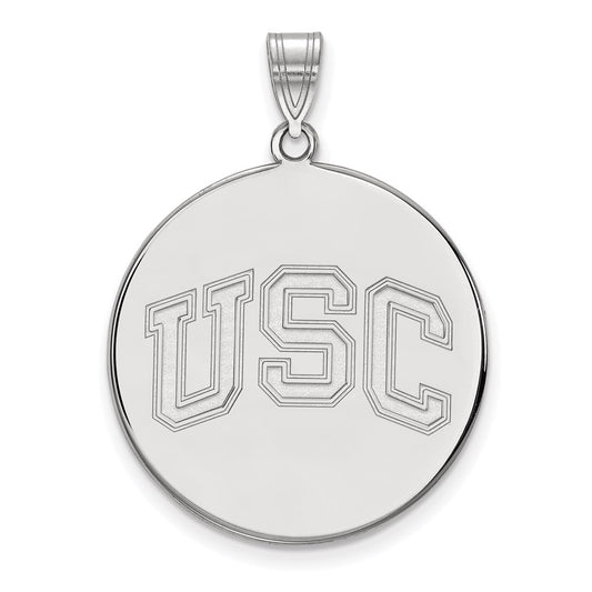 10K White Gold University Of Southern California U S C Extra Large Disc Pendant