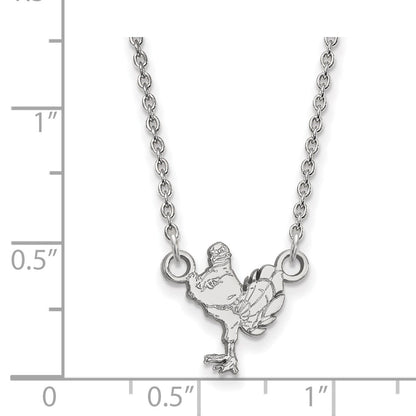Sterling Silver Rhodium Plated Logoart Virginia Tech Hokiebird Small Pendant 18 Inch Necklace