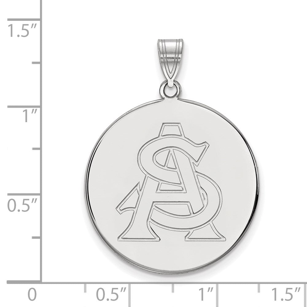 14K White Gold Logoart Arizona State University A S Extra Large Disc Pendant
