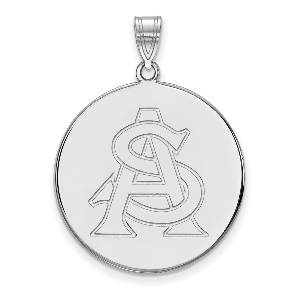14K White Gold Logoart Arizona State University A S Extra Large Disc Pendant