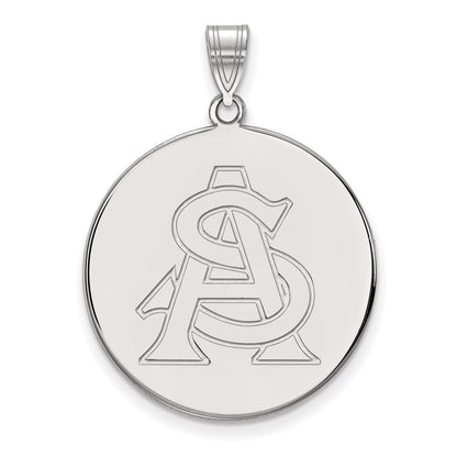 14K White Gold Logoart Arizona State University A S Extra Large Disc Pendant