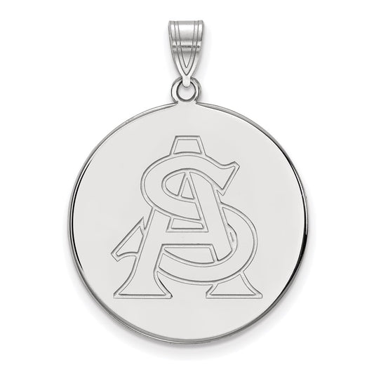 10K White Gold Logoart Arizona State University A S Extra Large Disc Pendant