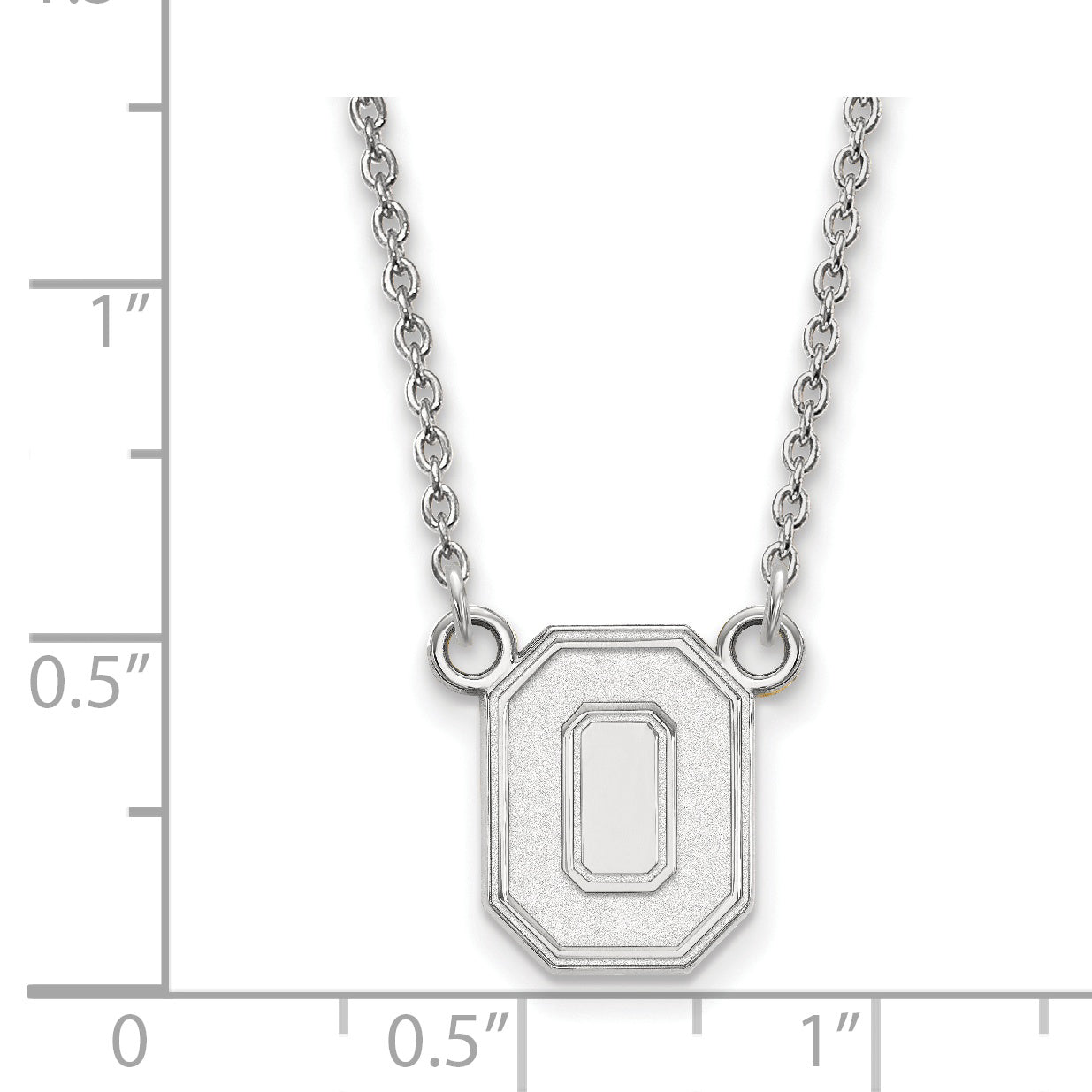 Sterling Silver Rhodium Plated Logoart The Ohio State University Letter O Small Pendant 18 Inch Necklace