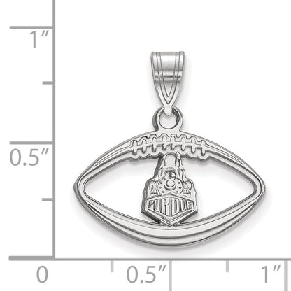 Sterling Silver Rhodium Plated Logoart Purdue University Boilermakers Train Logo Football Pendant