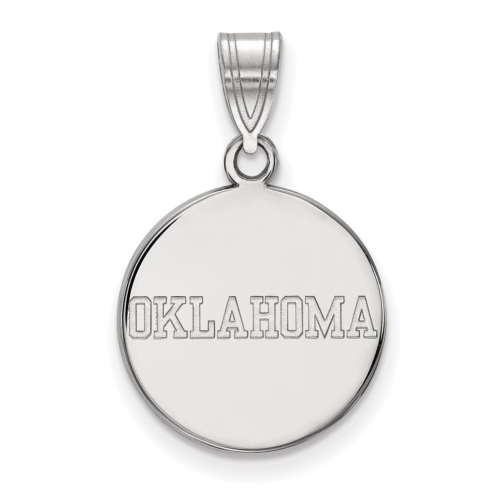 10K White Gold Logoart University Of Oklahoma Medium Disc Pendant
