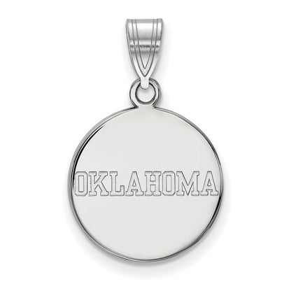 10K White Gold Logoart University Of Oklahoma Medium Disc Pendant