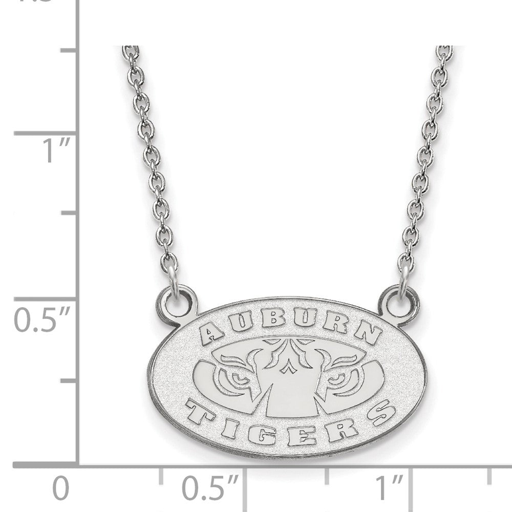 14K White Gold Logoart Auburn Tigers Small Pendant 18 Inch Necklace