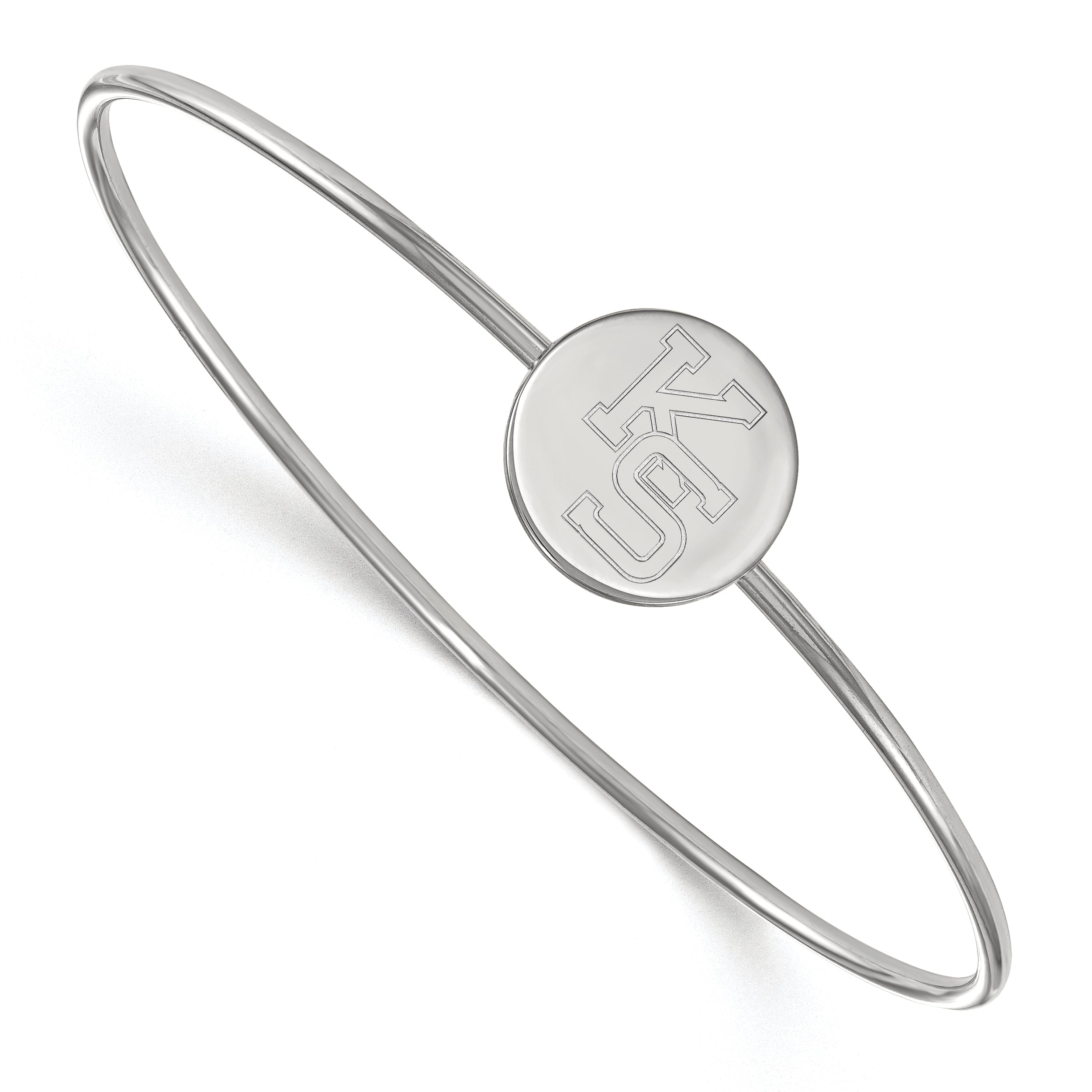 Sterling Silver Rh Plated Logoart Kansas State University Bangle Slip On