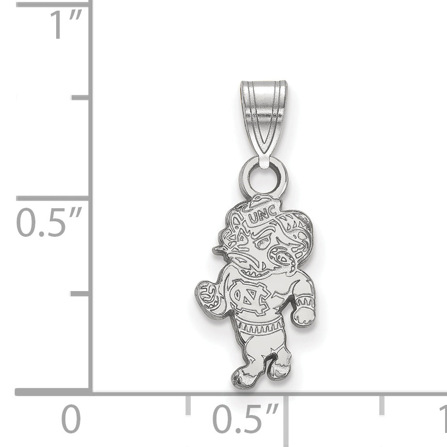 Sterling Silver Rhodium Plated Logoart University Of North Carolina Ram Small Pendant