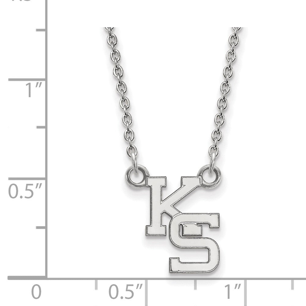 14K White Gold Logoart Kansas State University K S Small Pendant 18 Inch Necklace