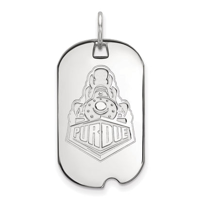 10K White Gold Logoart Purdue University Boilermakers Train Logo Small Dog Tag Pendant