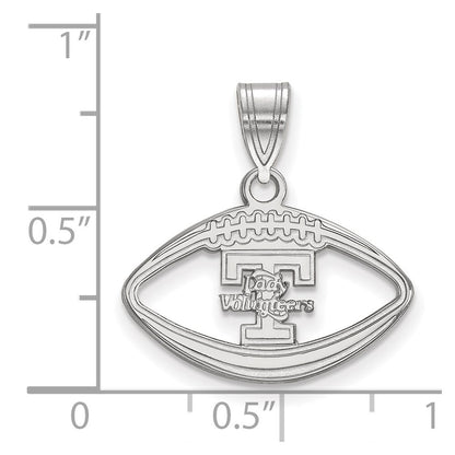Sterling Silver Rhodium Plated Logoart University Of Tennessee Lady Volunteers Football Pendant