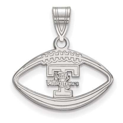 Sterling Silver Rhodium Plated Logoart University Of Tennessee Lady Volunteers Football Pendant