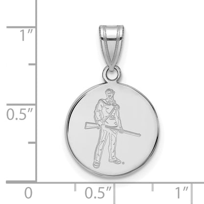 14K White Gold Logoart West Virginia University Mountaineer Medium Disc Pendant