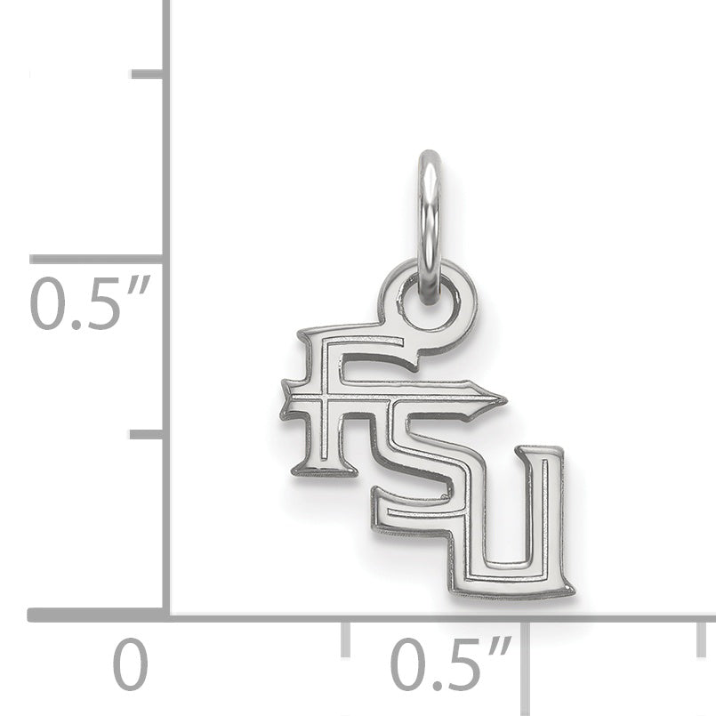 Sterling Silver Rhodium Plated Logoart Florida State University F S U Extra Small Pendant