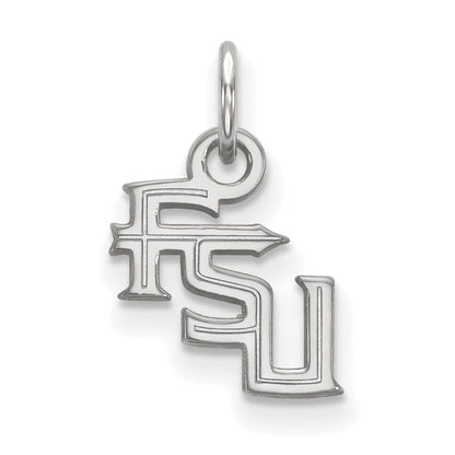 Sterling Silver Rhodium Plated Logoart Florida State University F S U Extra Small Pendant