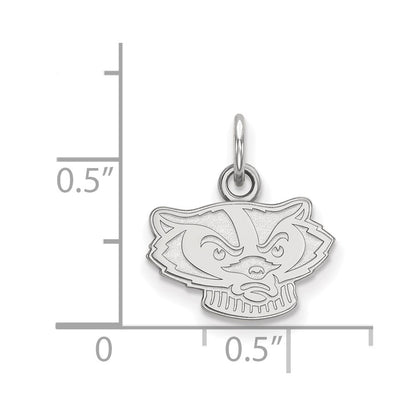 10K White Gold Logoart University Of Wisconsin Badger Extra Small Pendant