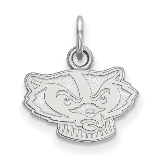 14K White Gold Logoart University Of Wisconsin Badger Extra Small Pendant
