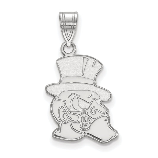 Sterling Silver Rhodium Plated Logoart Wake Forest University Demon Deacon Large Pendant