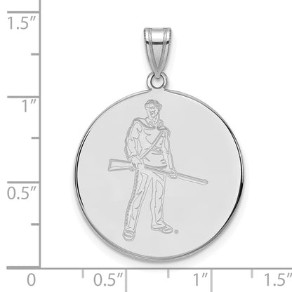 14K White Gold Logoart West Virginia University Mountaineer Extra Large Disc Pendant