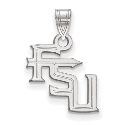10K White Gold Logoart Florida State University F S U Small Pendant
