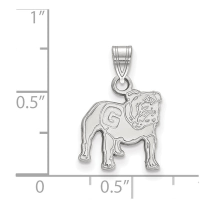 14K White Gold Logoart University Of Georgia Bulldog Small Pendant