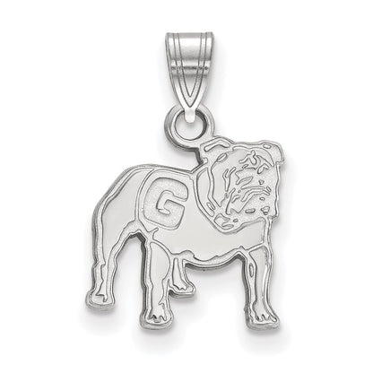 14K White Gold Logoart University Of Georgia Bulldog Small Pendant