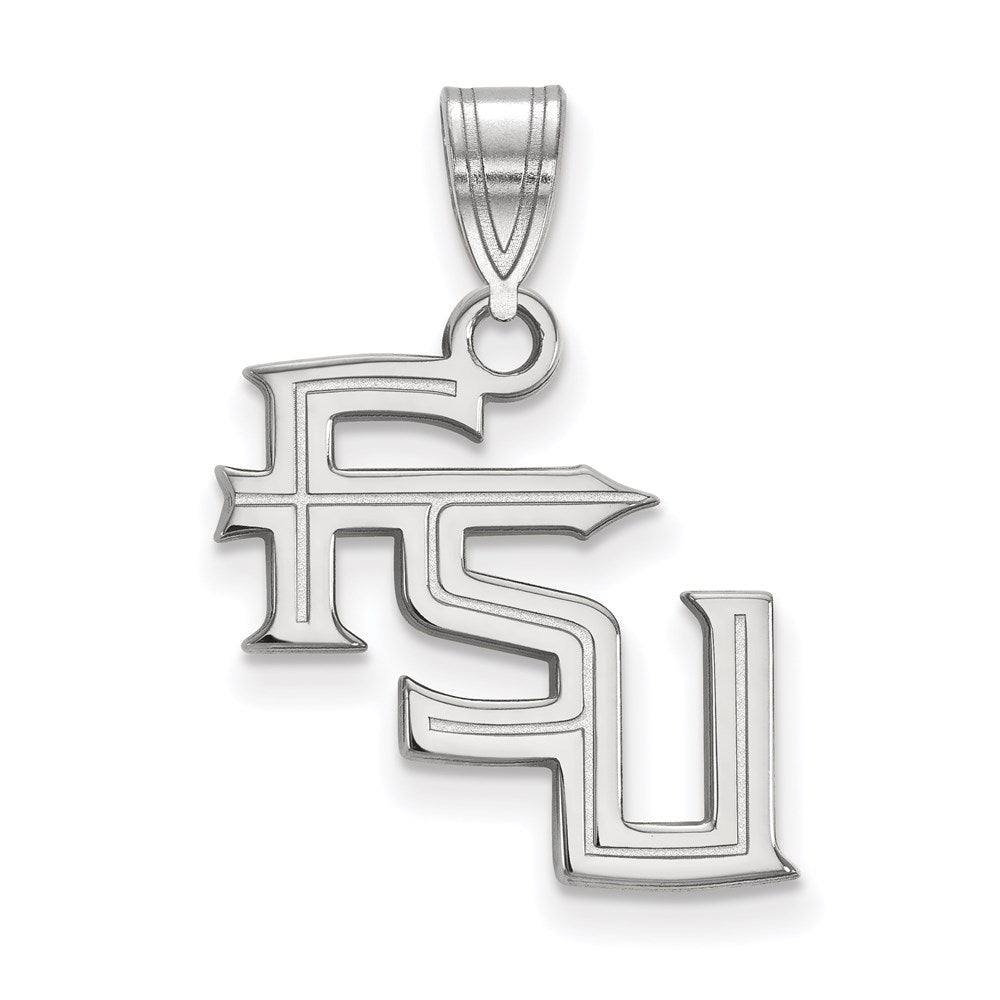 10K White Gold Logoart Florida State University F S U Medium Pendant