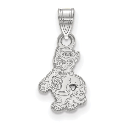 10K White Gold Logoart North Carolina State University Wolf Small Pendant