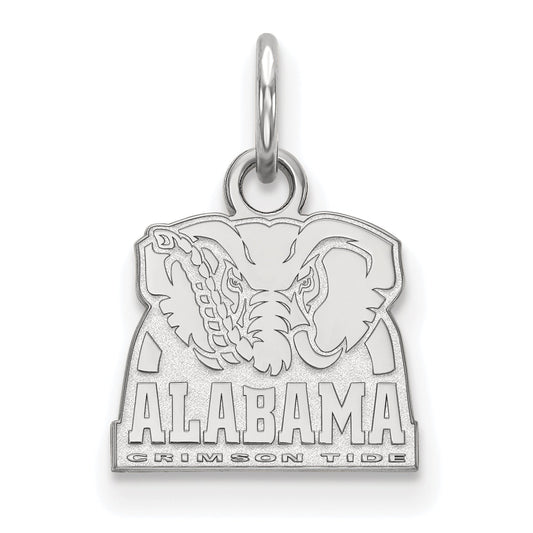 Sterling Silver Rhodium Plated Logoart University Of Alabama Elephant Extra Small Pendant