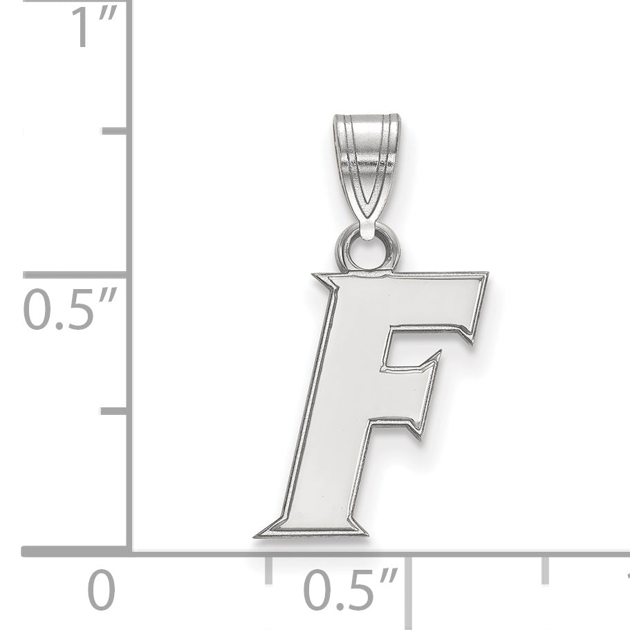 Sterling Silver Rhodium Plated Logoart University Of Florida Letter F Small Pendant